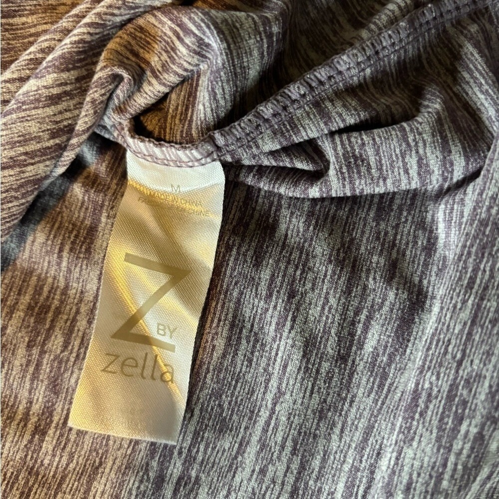 Z By Zella Activewear Long Sleeve Athletic Top Heathered Lavender Size M - Picture 3 of 6